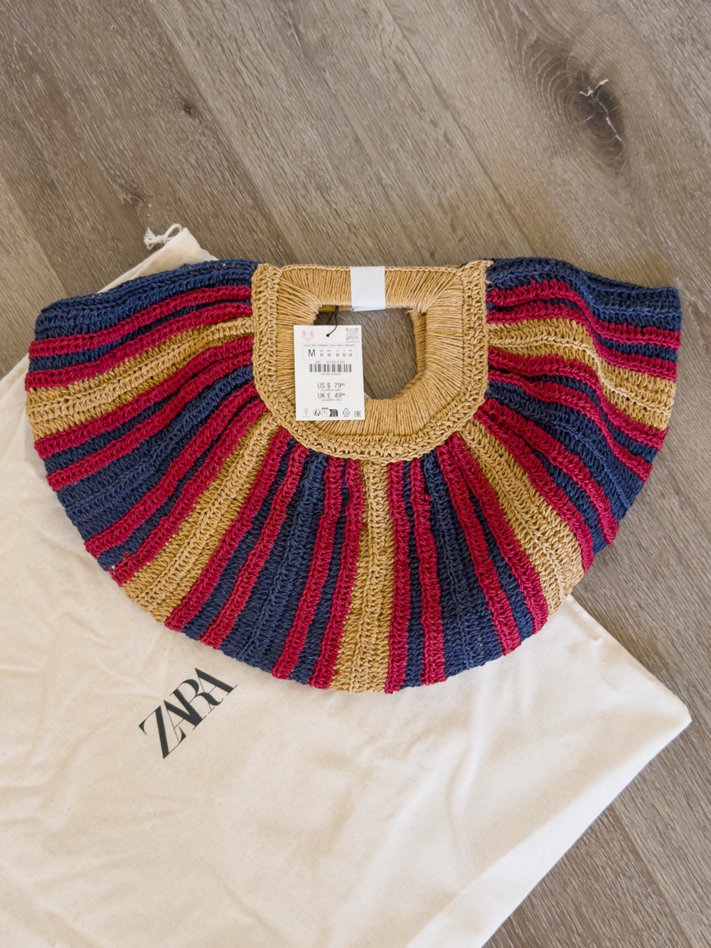 NWT ZARA WOVEN EFFECT PRINT BAG